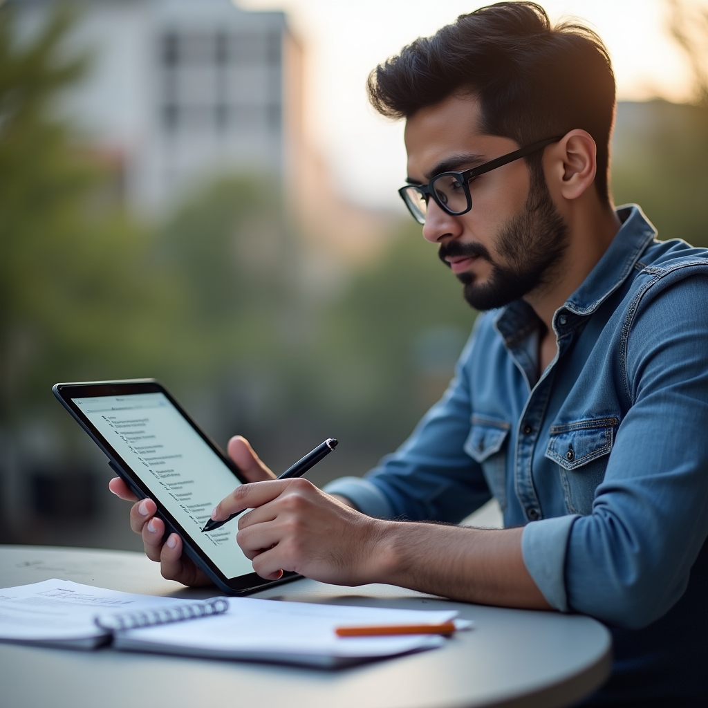 Checklist GDPR su tablet con professionista che verifica requisiti